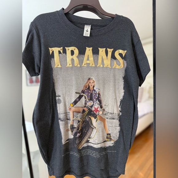Graphic Tee with Gold Lettering - Picture 1 of 7